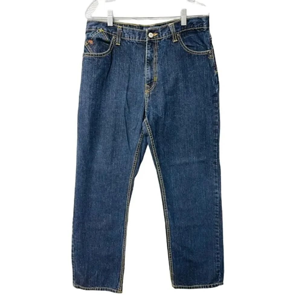 Vtg US Polo Assn Jeans Mens 34x32 Relaxed Straight Thick Stitch